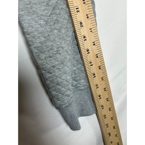 NWT MEROKEETY Button Quilted Patchwork Pullover Sweatshirt Women's Gray / Navy M - Picture 8 of 13